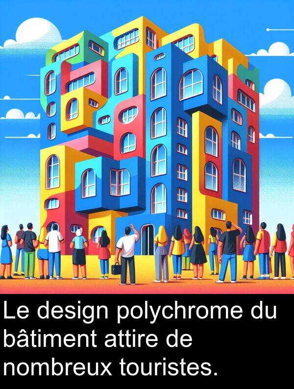 attire: Le design polychrome du bâtiment attire de nombreux touristes.