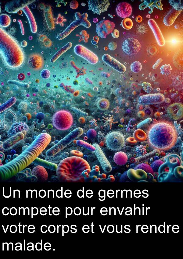 monde: Un monde de germes compete pour envahir votre corps et vous rendre malade.