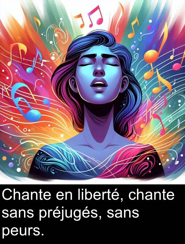 liberté: Chante en liberté, chante sans préjugés, sans peurs.