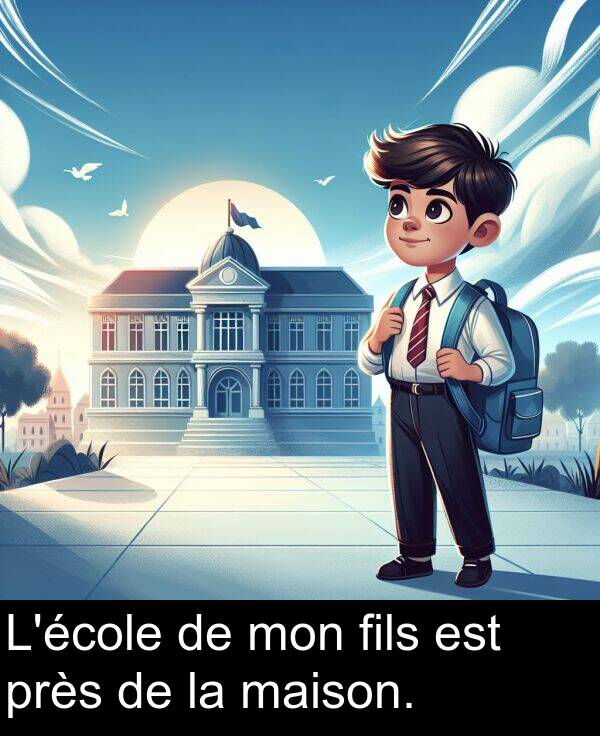 fils: L'école de mon fils est près de la maison.