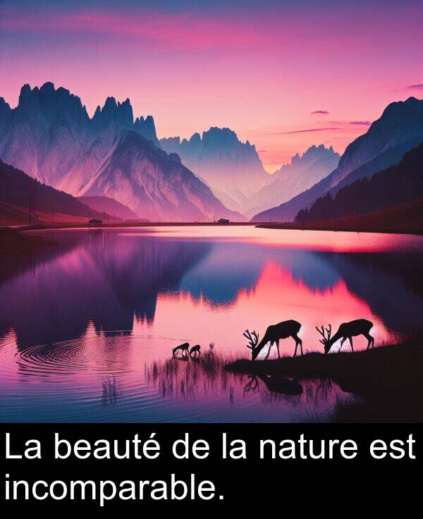 incomparable: La beauté de la nature est incomparable.