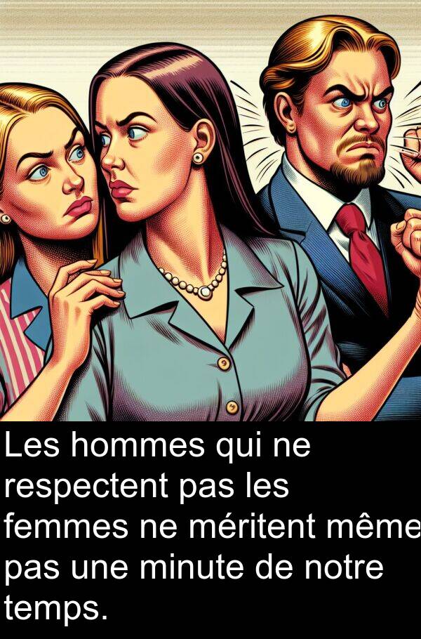 femmes: Les hommes qui ne respectent pas les femmes ne méritent même pas une minute de notre temps.