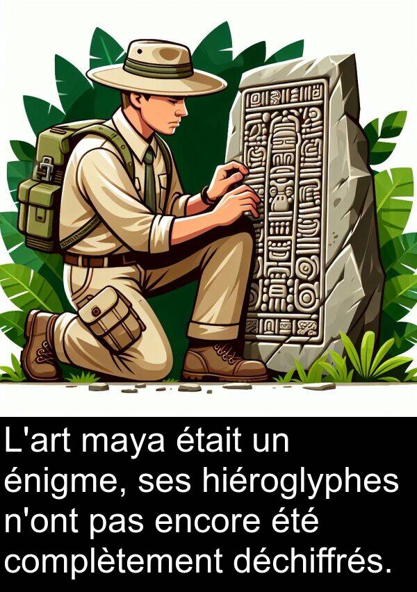 hiéroglyphes: L'art maya était un énigme, ses hiéroglyphes n'ont pas encore été complètement déchiffrés.