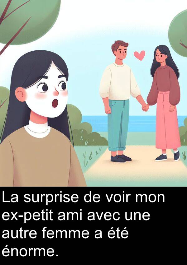 ami: La surprise de voir mon ex-petit ami avec une autre femme a été énorme.