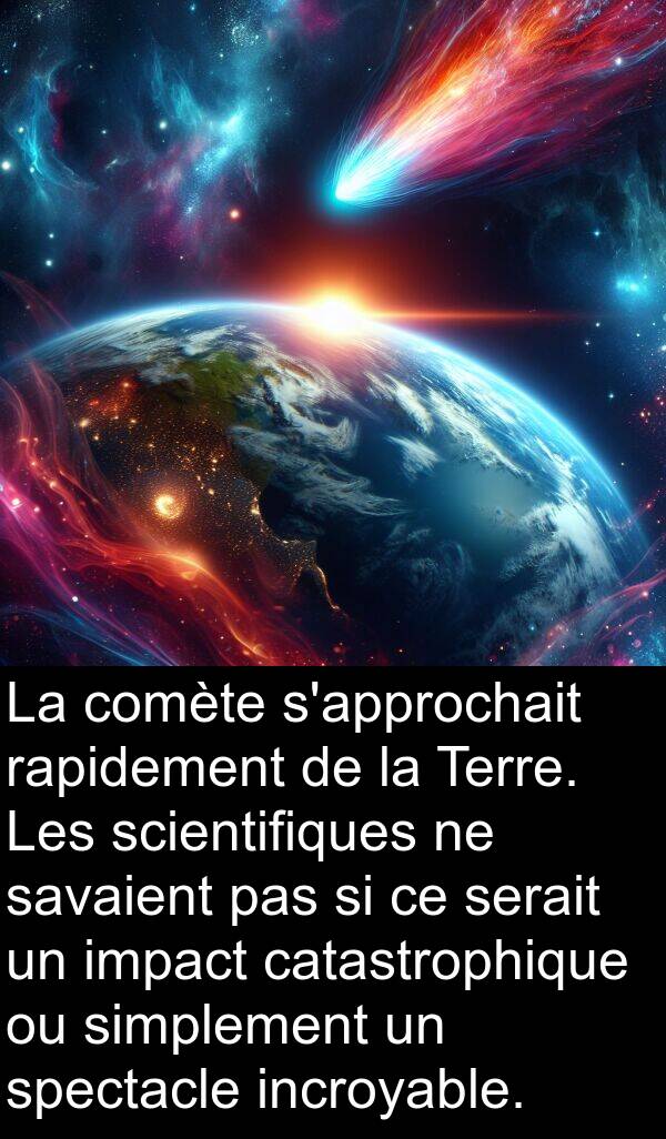 impact: La comète s'approchait rapidement de la Terre. Les scientifiques ne savaient pas si ce serait un impact catastrophique ou simplement un spectacle incroyable.