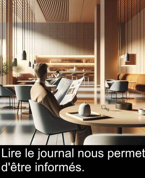 permet: Lire le journal nous permet d'être informés.