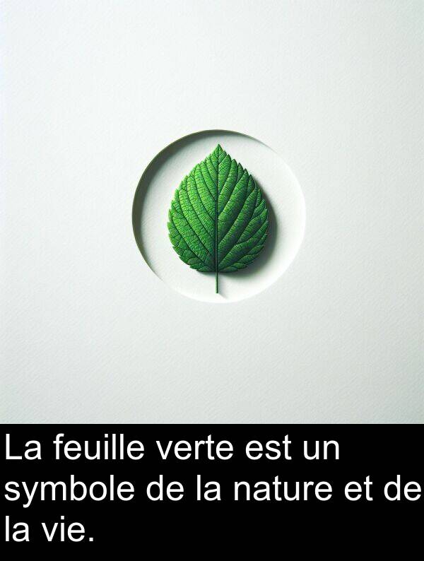 verte: La feuille verte est un symbole de la nature et de la vie.