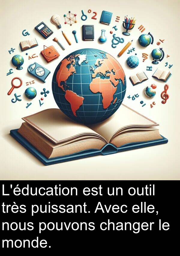 pouvons: L'éducation est un outil très puissant. Avec elle, nous pouvons changer le monde.