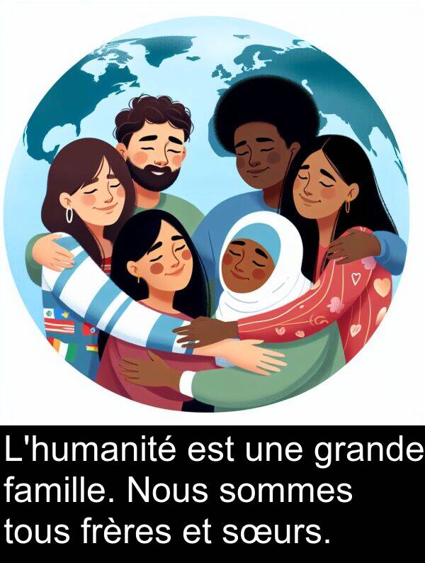 famille: L'humanité est une grande famille. Nous sommes tous frères et sœurs.