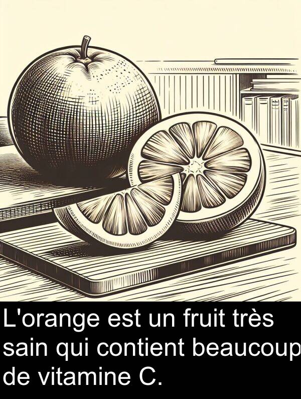 vitamine: L'orange est un fruit très sain qui contient beaucoup de vitamine C.