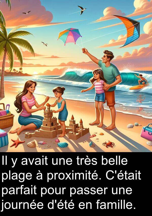 famille: Il y avait une très belle plage à proximité. C'était parfait pour passer une journée d'été en famille.