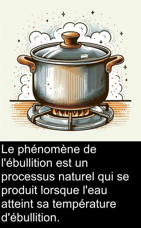 atteint: Le phénomène de l'ébullition est un processus naturel qui se produit lorsque l'eau atteint sa température d'ébullition.