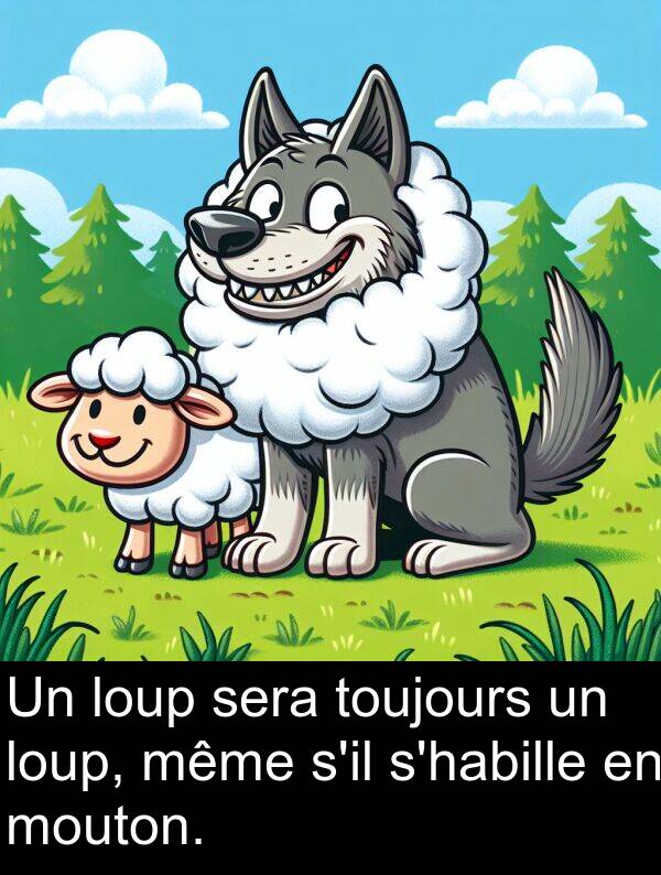 loup: Un loup sera toujours un loup, même s'il s'habille en mouton.