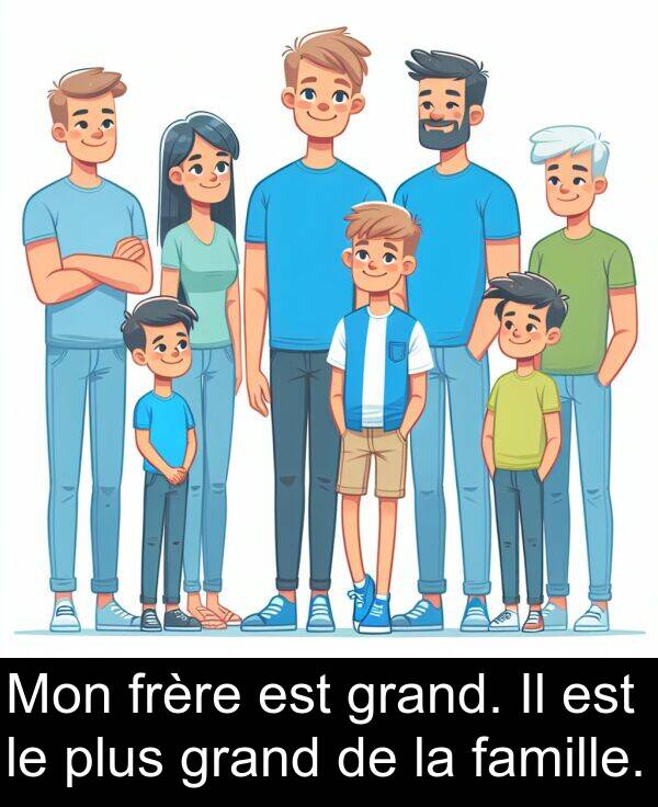 famille: Mon frère est grand. Il est le plus grand de la famille.