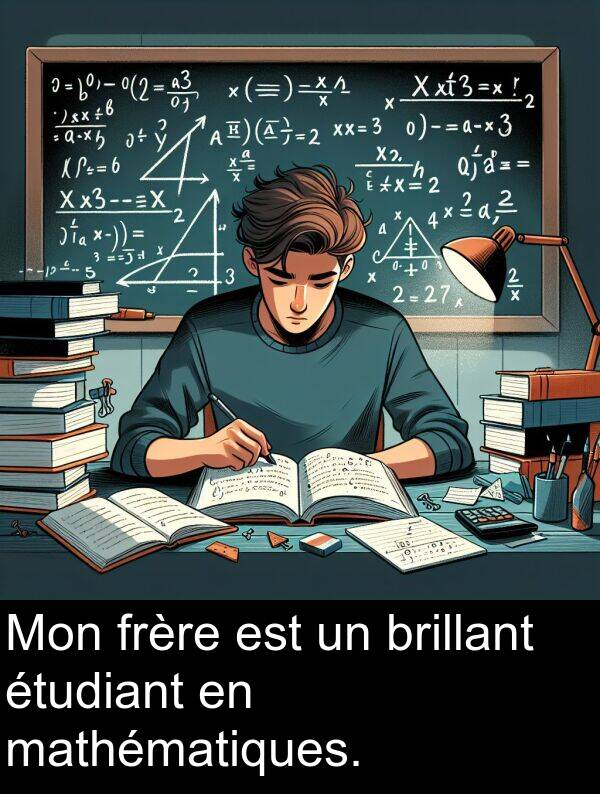 mathématiques: Mon frère est un brillant étudiant en mathématiques.