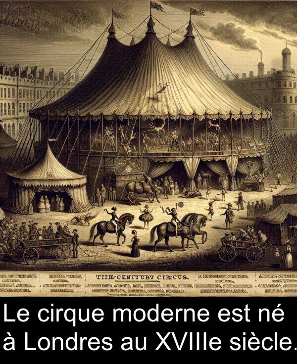 moderne: Le cirque moderne est né à Londres au XVIIIe siècle.