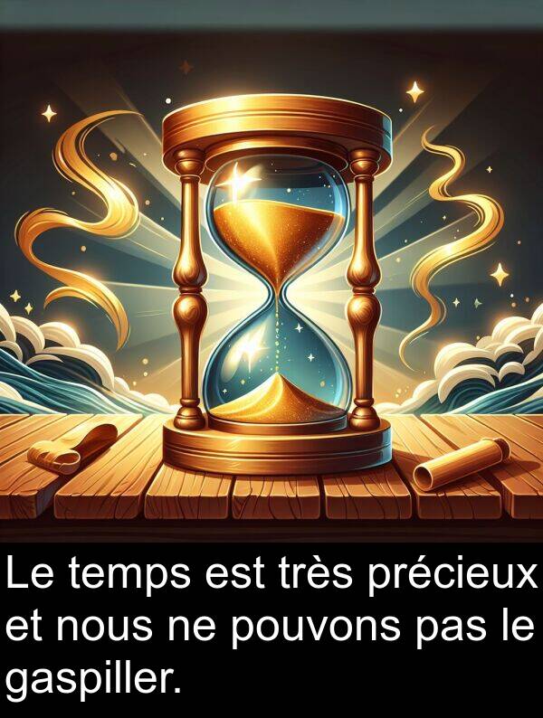 gaspiller: Le temps est très précieux et nous ne pouvons pas le gaspiller.