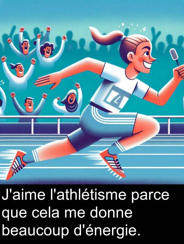 beaucoup: J'aime l'athlétisme parce que cela me donne beaucoup d'énergie.