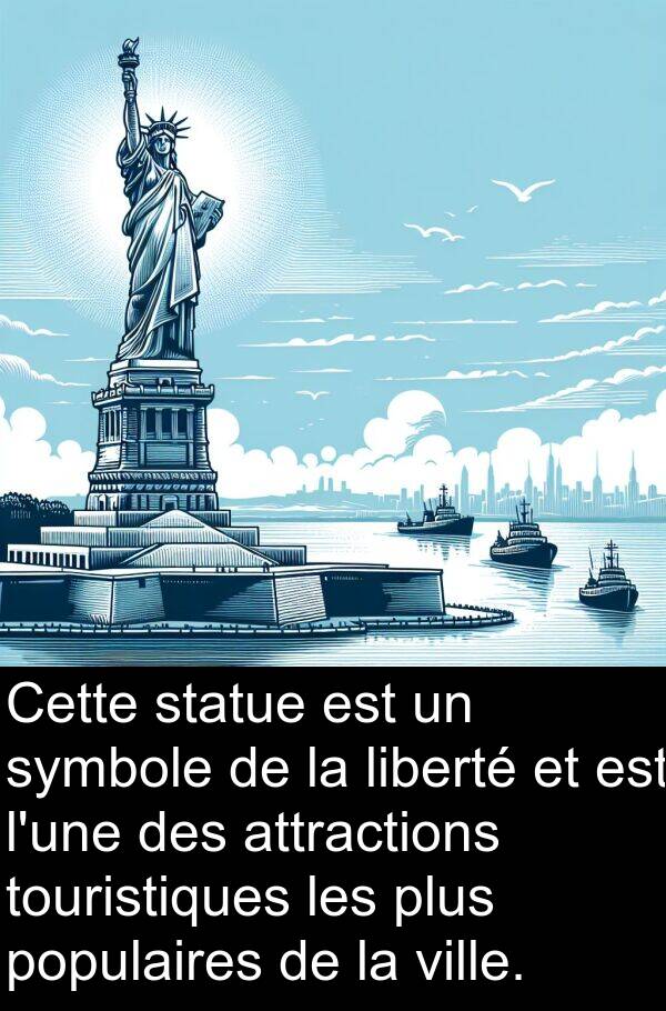 attractions: Cette statue est un symbole de la liberté et est l'une des attractions touristiques les plus populaires de la ville.