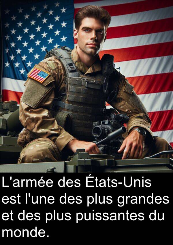 grandes: L'armée des États-Unis est l'une des plus grandes et des plus puissantes du monde.