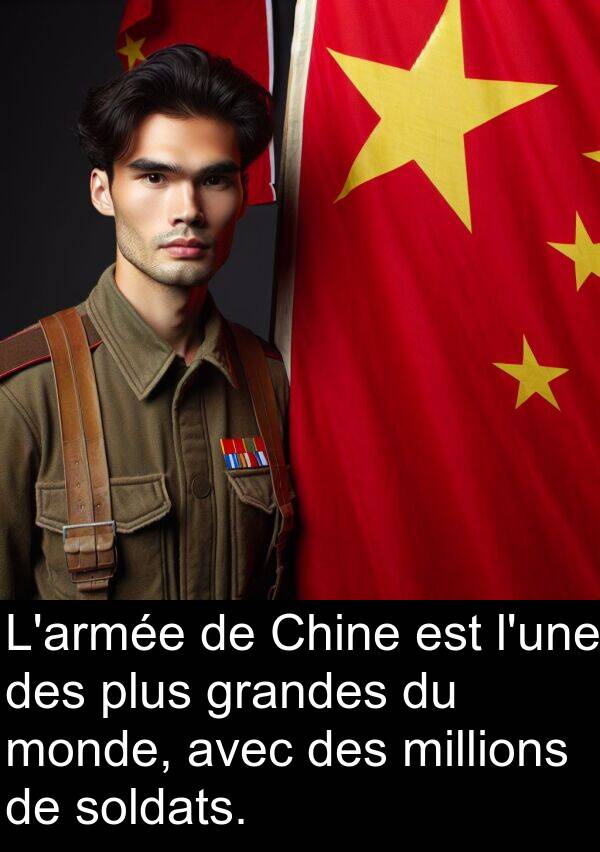 grandes: L'armée de Chine est l'une des plus grandes du monde, avec des millions de soldats.