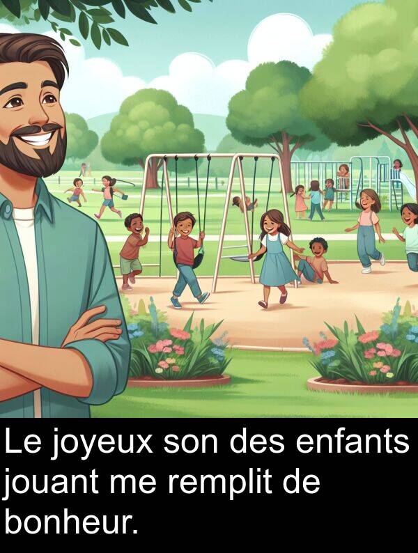 bonheur: Le joyeux son des enfants jouant me remplit de bonheur.