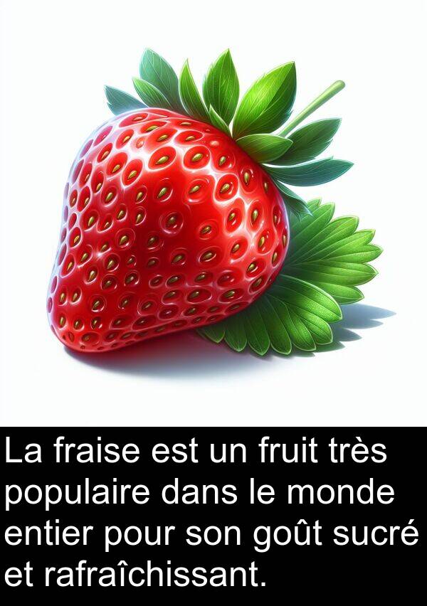 goût: La fraise est un fruit très populaire dans le monde entier pour son goût sucré et rafraîchissant.