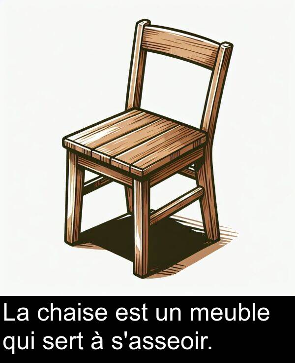 qui: La chaise est un meuble qui sert à s'asseoir.