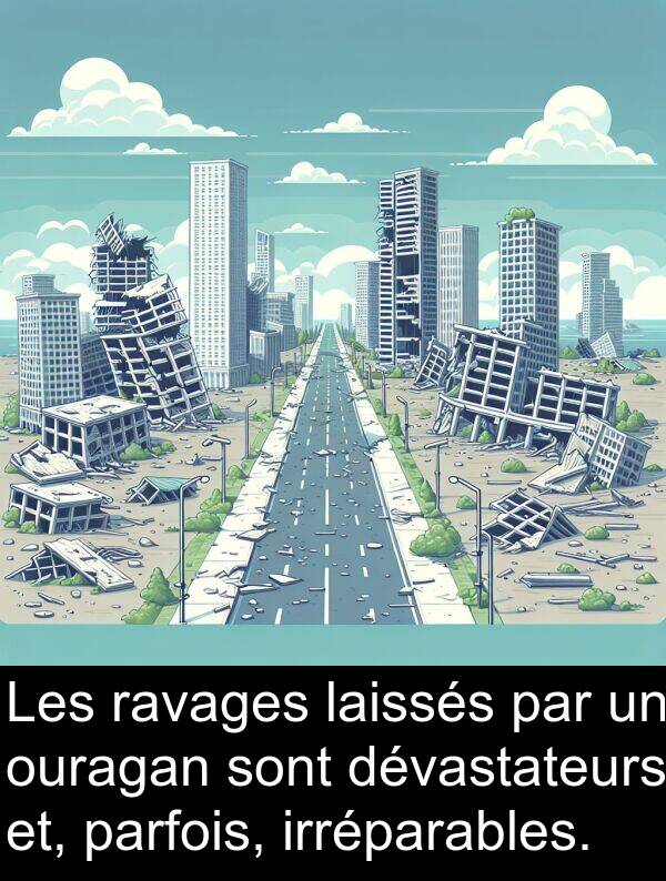 ouragan: Les ravages laissés par un ouragan sont dévastateurs et, parfois, irréparables.