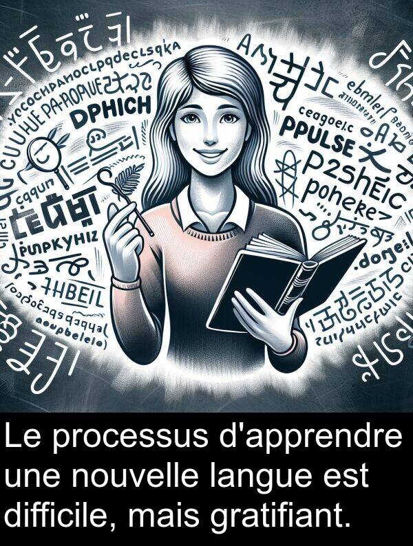 gratifiant: Le processus d'apprendre une nouvelle langue est difficile, mais gratifiant.