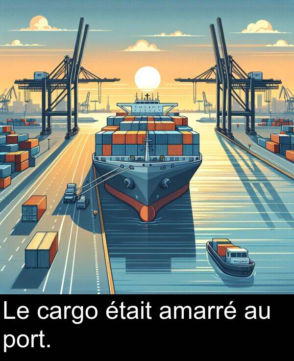 port: Le cargo était amarré au port.