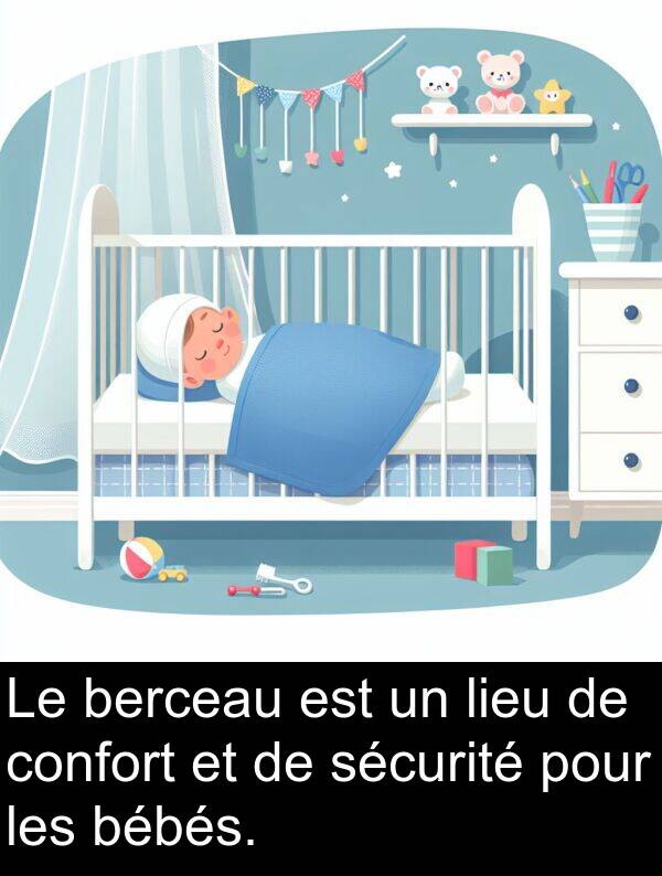 lieu: Le berceau est un lieu de confort et de sécurité pour les bébés.