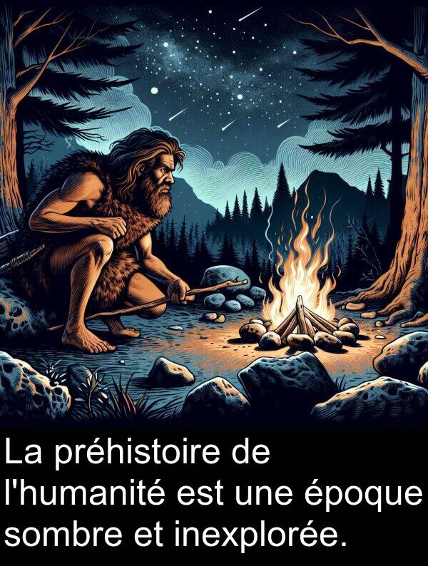 sombre: La préhistoire de l'humanité est une époque sombre et inexplorée.