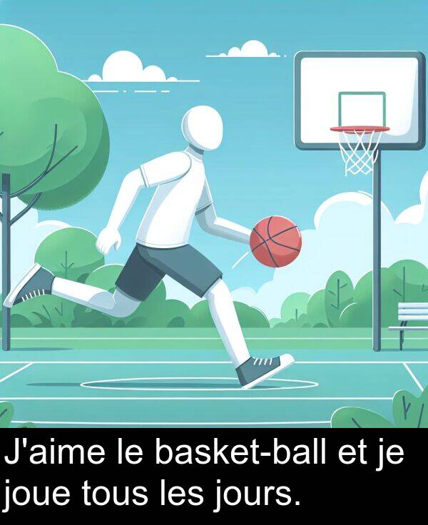 les: J'aime le basket-ball et je joue tous les jours.