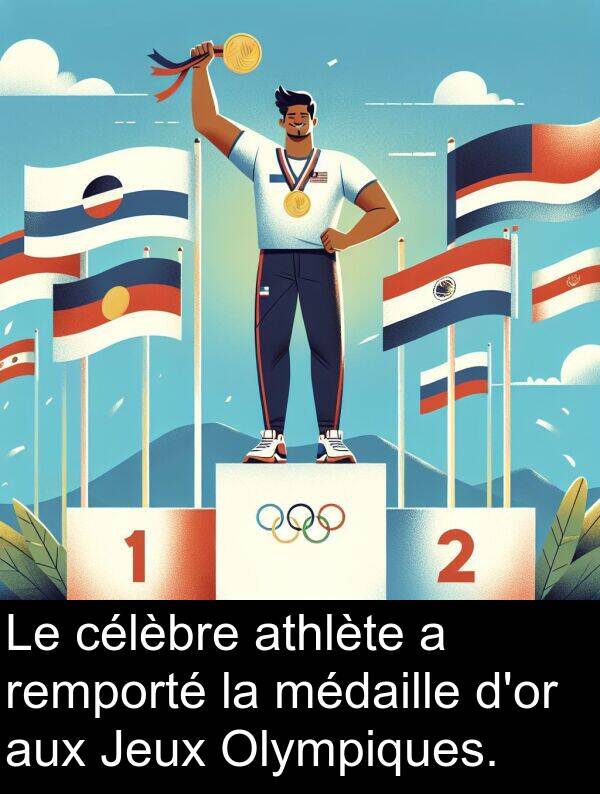 athlète: Le célèbre athlète a remporté la médaille d'or aux Jeux Olympiques.