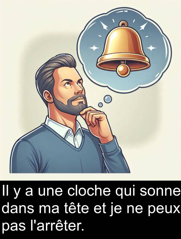 tête: Il y a une cloche qui sonne dans ma tête et je ne peux pas l'arrêter.