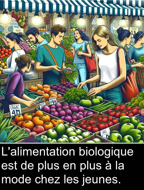 mode: L'alimentation biologique est de plus en plus à la mode chez les jeunes.