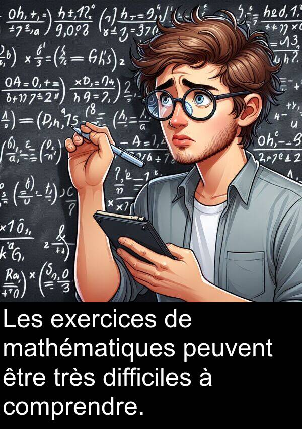 mathématiques: Les exercices de mathématiques peuvent être très difficiles à comprendre.