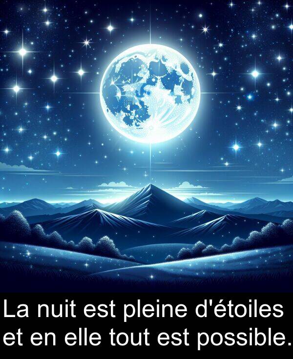 possible: La nuit est pleine d'étoiles et en elle tout est possible.