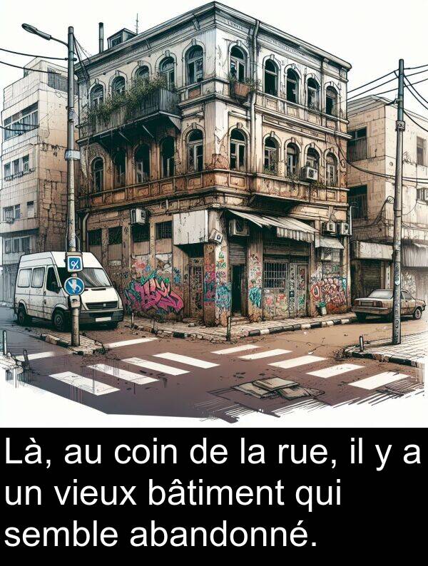 abandonné: Là, au coin de la rue, il y a un vieux bâtiment qui semble abandonné.