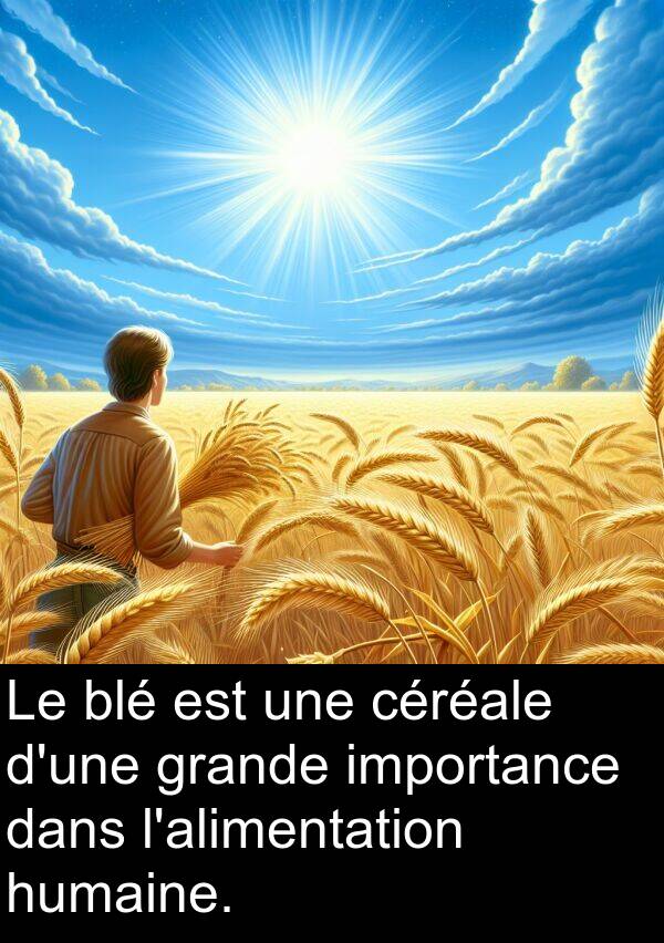 grande: Le blé est une céréale d'une grande importance dans l'alimentation humaine.