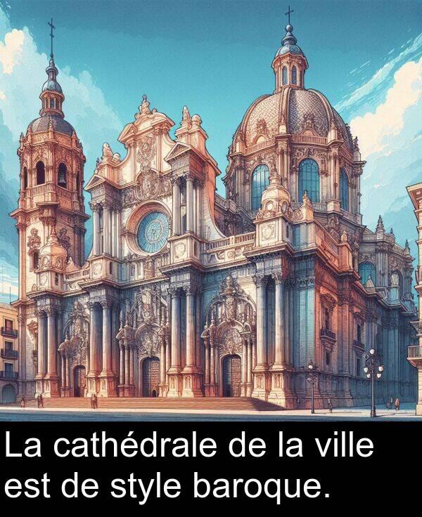 ville: La cathédrale de la ville est de style baroque.