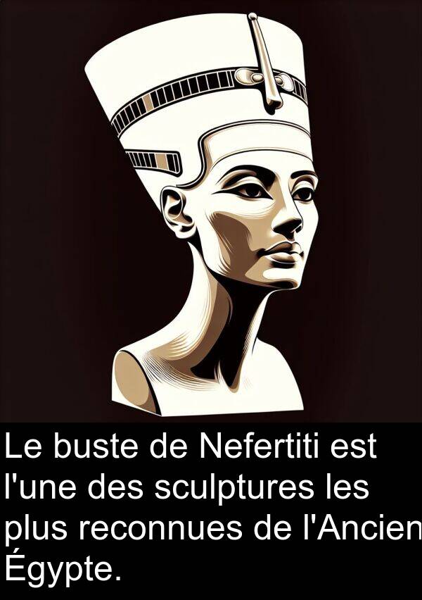 sculptures: Le buste de Nefertiti est l'une des sculptures les plus reconnues de l'Ancien Égypte.