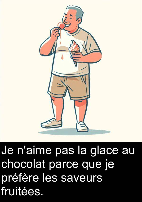 préfère: Je n'aime pas la glace au chocolat parce que je préfère les saveurs fruitées.