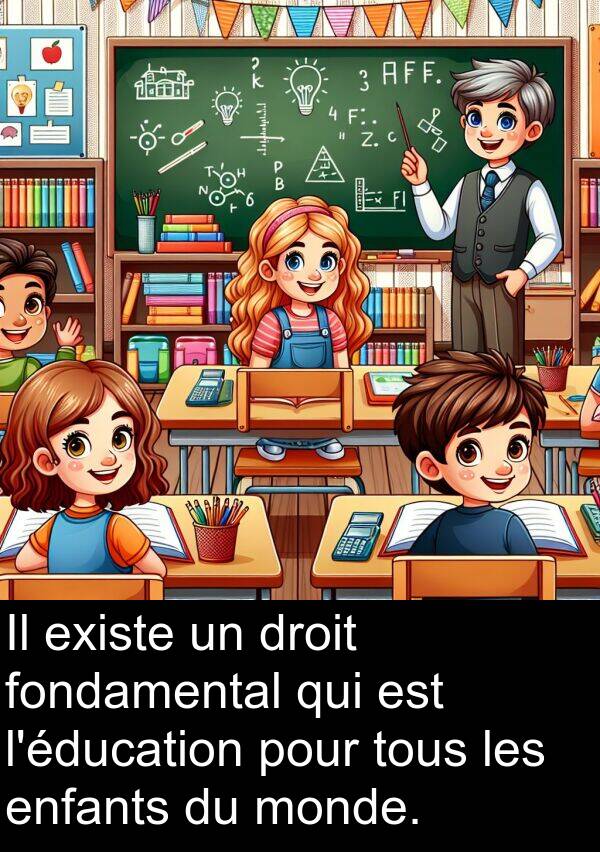 fondamental: Il existe un droit fondamental qui est l'éducation pour tous les enfants du monde.