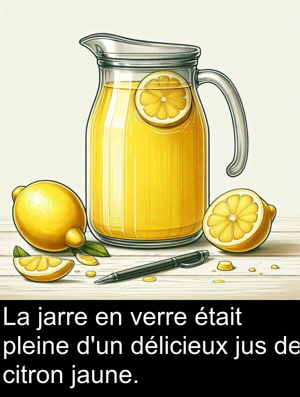 verre: La jarre en verre était pleine d'un délicieux jus de citron jaune.