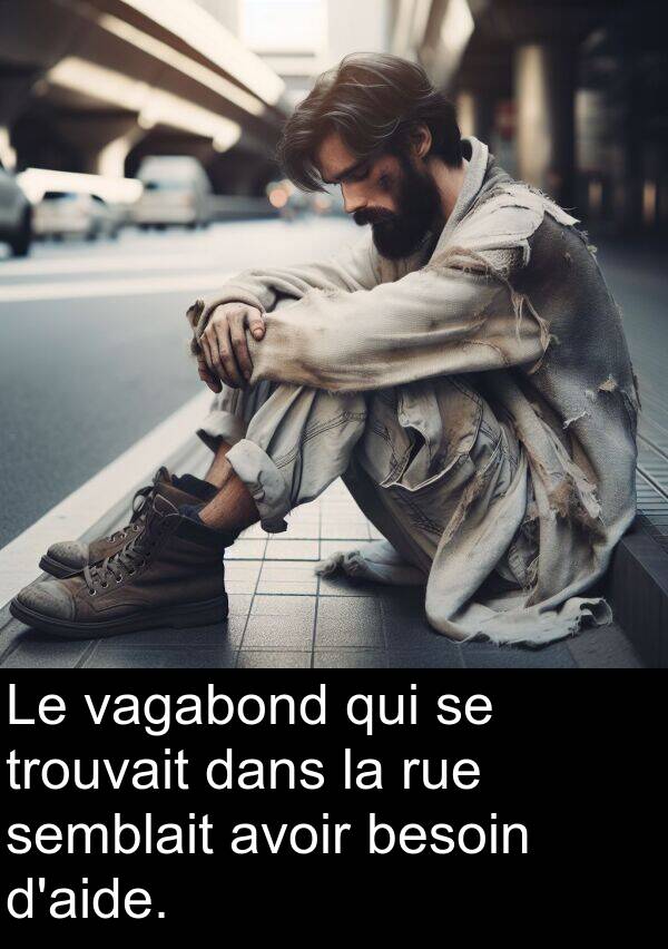 vagabond: Le vagabond qui se trouvait dans la rue semblait avoir besoin d'aide.