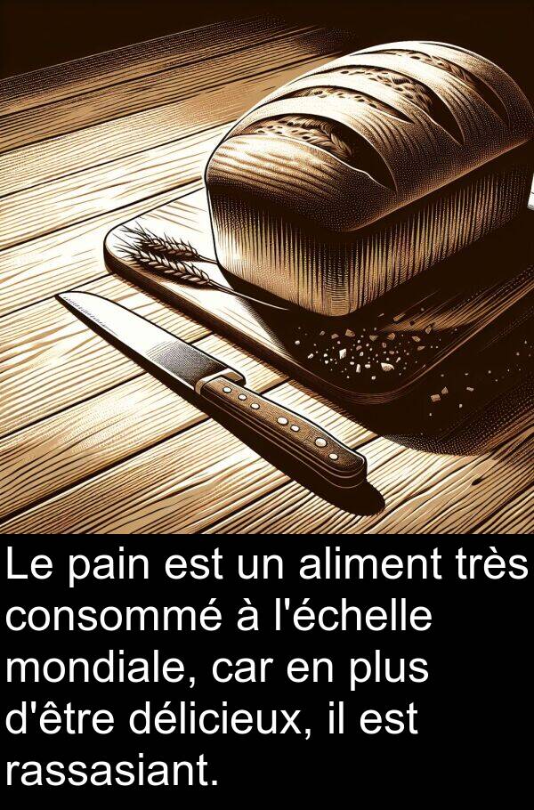 aliment: Le pain est un aliment très consommé à l'échelle mondiale, car en plus d'être délicieux, il est rassasiant.