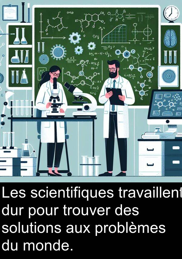 scientifiques: Les scientifiques travaillent dur pour trouver des solutions aux problèmes du monde.