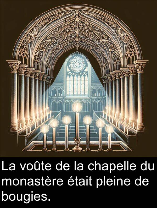 voûte: La voûte de la chapelle du monastère était pleine de bougies.